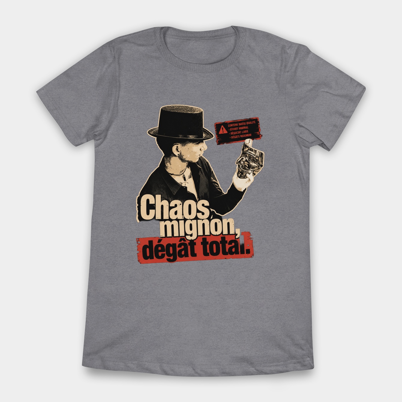Charcoal Collage Rebel Mood Women's T-Shirt