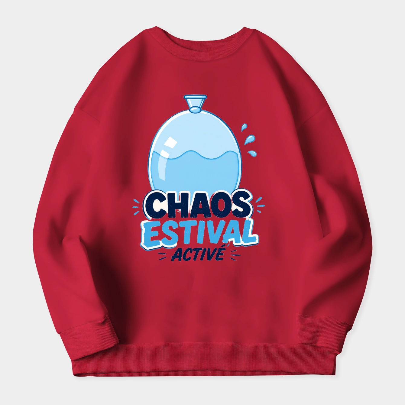 Red White Balloon Riot Women's Crewneck Sweatshirt