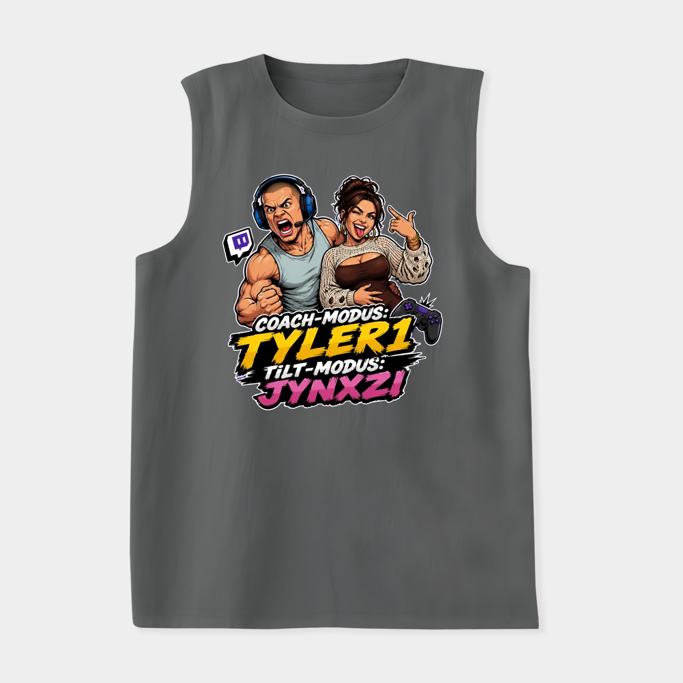 Streamer Mascot on Tilt Women's Soft Tank Top